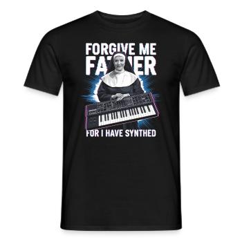 Forgive Me Father For I Have Synthed Funny Synth - Men's T-Shirt - black - Front - AI Model Male 178 light (178cm)