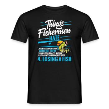 Dinge Fischer Hassen 1. Freunde, Die Witz Fischen - Männer T-Shirt - Schwarz - Vorne - AI Model Male 178 light (178cm)