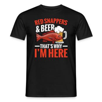 Quand je pêche, j’attrape des vivaneaux rouges, alors pliez-les - T-shirt homme - noir - Devant - AI Model Male 178 light (178cm)