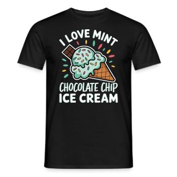 Schoko Minz Eis Spruch Lustiges Minz Eis Geschenk - Männer T-Shirt - Schwarz - Vorne - AI Model Male 178 light (178cm)