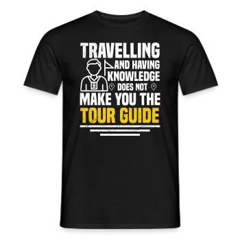 Voyager et avoir des connaissances ne fait pas de vous cela - T-shirt homme - noir - Devant - AI Model Male 178 light (178cm)