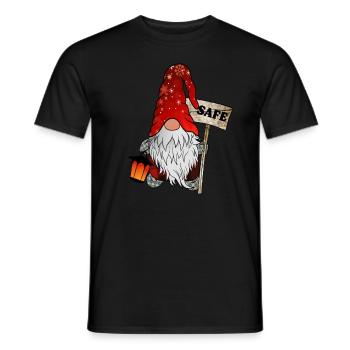 Safe Wichtel – Weihnachtsgnom - Männer T-Shirt - Schwarz - Vorne - AI Model Male 178 light (178cm)