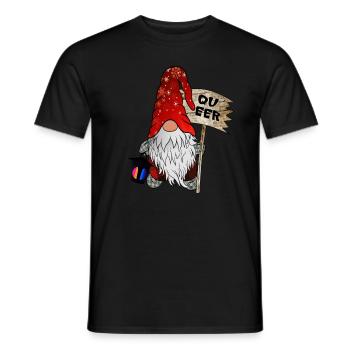 Queer Gnome LGBTQ+ Christmas Gnome - Men's T-Shirt - black - Front - AI Model Male 178 light (178cm)