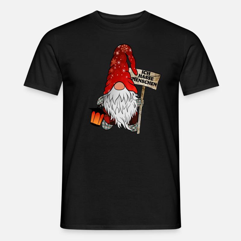 I Hate People Gnome - Grim julenisse - Mænd T-shirt - sort