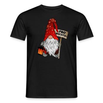 Pro Gnome – Christmas Gnome - Men's T-Shirt - black - Front - AI Model Male 178 light (178cm)