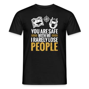 Tour Guide "With Me You're Safe, I - Men's T-Shirt - black - Front - AI Model Male 178 light (178cm)