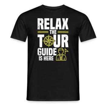 Détendez-vous, le guide touristique est là - T-shirt homme - noir - Devant - AI Model Male 178 light (178cm)