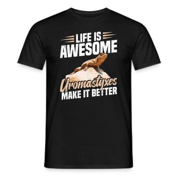 Das Leben Ist Großartig, Uromastyxe Machen Es - Männer T-Shirt - Schwarz - Vorne - AI Model Male 178 light (178cm)