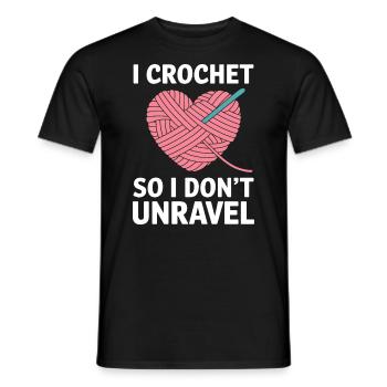 Crochet Saying Wool Funny Crochet Gift - Men's T-Shirt - black - Front - AI Model Male 178 light (178cm)