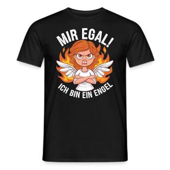 Mir Egal! Ich Bin Ein Engel Lustiges Sarkasmus - Männer T-Shirt - Schwarz - Vorne - AI Model Male 178 light (178cm)