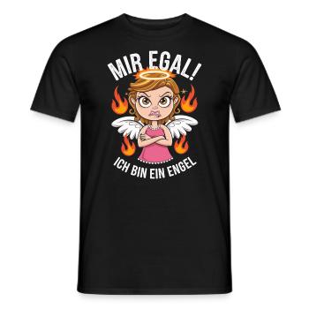 Mir Egal! Ich Bin Ein Engel Lustiges Sarkasmus - Männer T-Shirt - Schwarz - Vorne - AI Model Male 178 light (178cm)
