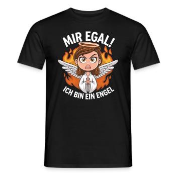 Mir Egal! Ich Bin Ein Engel Lustiges Sarkasmus - Männer T-Shirt - Schwarz - Vorne - AI Model Male 178 light (178cm)