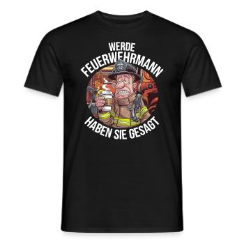 Devenez pompier vous avez dit drôle - T-shirt homme - noir - Devant - AI Model Male 178 light (178cm)