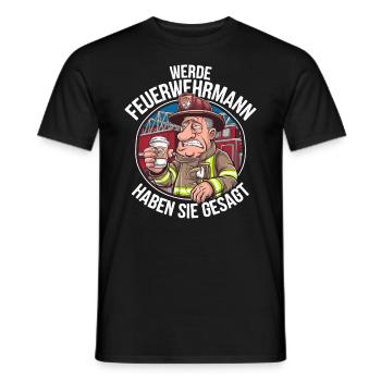 Devenez pompier vous avez dit drôle - T-shirt homme - noir - Devant - AI Model Male 178 light (178cm)