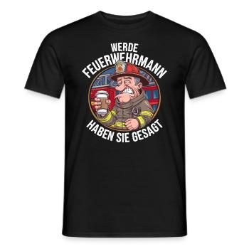 Devenez pompier vous avez dit drôle - T-shirt homme - noir - Devant - AI Model Male 178 light (178cm)