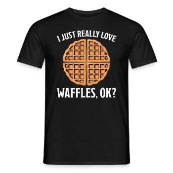 Gaufres Dire Dessert Drôle Gaufres Cadeau - T-shirt homme - noir - Devant - AI Model Male 178 light (178cm)