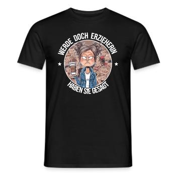 Devenir un éducateur drôle de dicton de garderie - T-shirt homme - noir - Devant - AI Model Male 178 light (178cm)