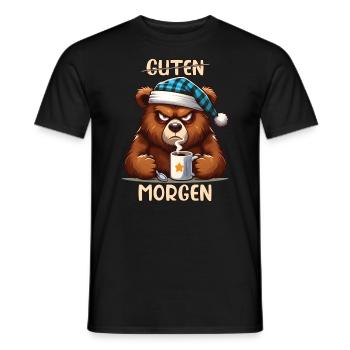 Morning grouch, , good morning - Men's T-Shirt - black - Front - AI Model Male 178 light (178cm)