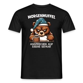 Approach morning grouches at your own risk - Men's T-Shirt - black - Front - AI Model Male 178 light (178cm)