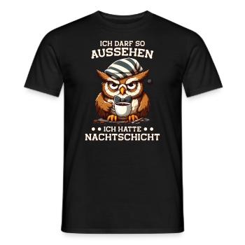 J’ai le droit d’avoir l’air d’avoir un quart de nuit, - T-shirt homme - noir - Devant - AI Model Male 178 light (178cm)