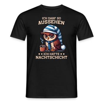 J’ai le droit d’avoir l’air d’avoir un quart de nuit, - T-shirt homme - noir - Devant - AI Model Male 178 light (178cm)