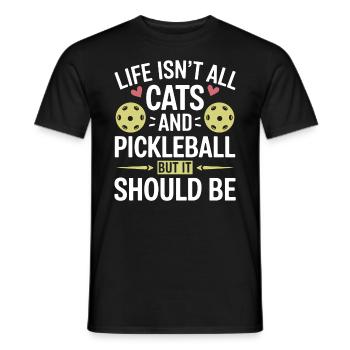 Pickleball Spruch Katze Lustig Pickleball Geschenk - Männer T-Shirt - Schwarz - Vorne - AI Model Male 178 light (178cm)