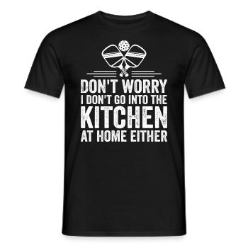 Mach dir keine Sorgen, ich gehe nicht in die Küche - Männer T-Shirt - Schwarz - Vorne - AI Model Male 178 light (178cm)