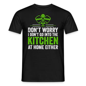 Mach dir keine Sorgen, ich gehe nicht in die Küche - Männer T-Shirt - Schwarz - Vorne - AI Model Male 178 light (178cm)