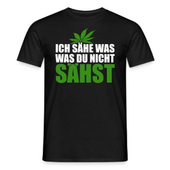 Cannabis, Ich sähe was was du nicht sähst, Hanf - Männer T-Shirt - Schwarz - Vorne - AI Model Male 178 light (178cm)