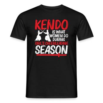 Kendo is what women do during the - Men's T-Shirt - black - Front - AI Model Male 178 light (178cm)