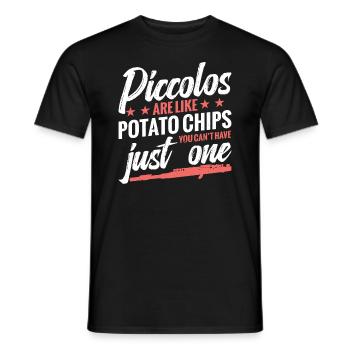 Piccolos are like potato chips that you can't - Men's T-Shirt - black - Front - AI Model Male 178 light (178cm)