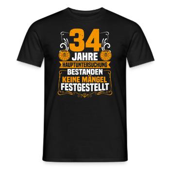 34 Jahre Hauptuntersuchung 34. Geburtstag - Männer T-Shirt - Schwarz - Vorne - AI Model Male 178 light (178cm)