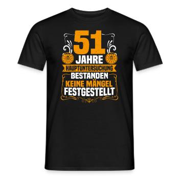 51 years of general inspection 51st birthday - Men's T-Shirt - black - Front - AI Model Male 178 light (178cm)