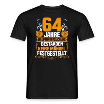64 years of general inspection 64th birthday - Men's T-Shirt - black - Front - AI Model Male 178 light (178cm)