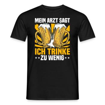 Bier Spruch, Arzt Trinke Zu Wenig, Bierliebhaber - Männer T-Shirt - Schwarz - Vorne - AI Model Male 178 light (178cm)