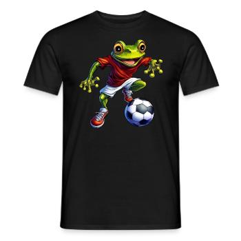 Frösche Fussball - Männer T-Shirt - Schwarz - Vorne - AI Model Male 178 light (178cm)