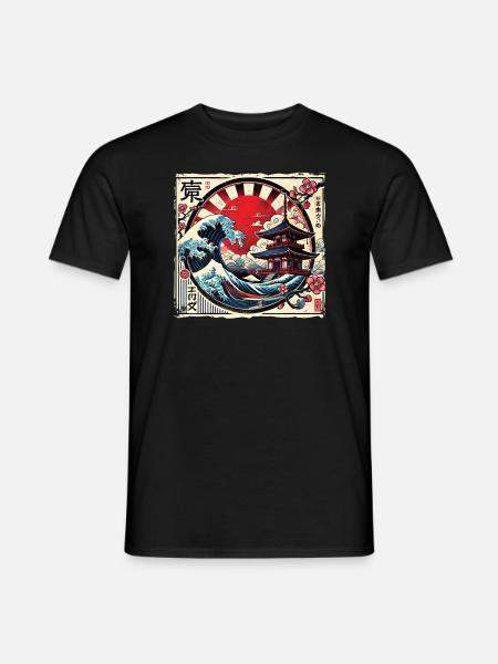 Traditionelle Japanische Pagode, - Männer T-Shirt - Schwarz