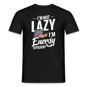 I'm not lazy, I'm energy efficient, - Men's T-Shirt - black - Front - AI Model Male 178 light (178cm)