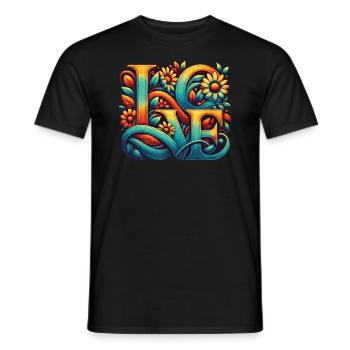J’aime mon copain et ma copine depuis - T-shirt homme - noir - Devant - AI Model Male 178 light (178cm)