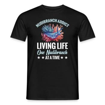 Nudibranch Addict Brings Life to Life - Men's T-Shirt - black - Front - AI Model Male 178 light (178cm)