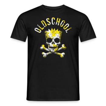 Oldschool Skull mit Krone - Männer T-Shirt - Schwarz - Vorne - AI Model Male 178 light (178cm)