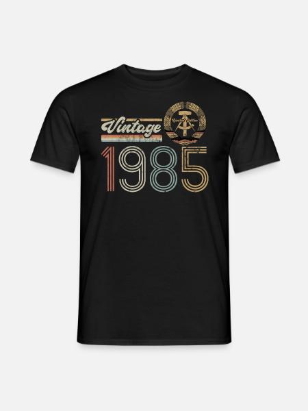 Vintage 1985 Limited Edition - verjaardag DDR - Heren T-shirt - zwart