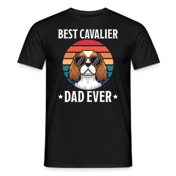 Cavalier King Charles Spaniel Saying Dad Gift - Men's T-Shirt - black - Front - AI Model Male 178 light (178cm)