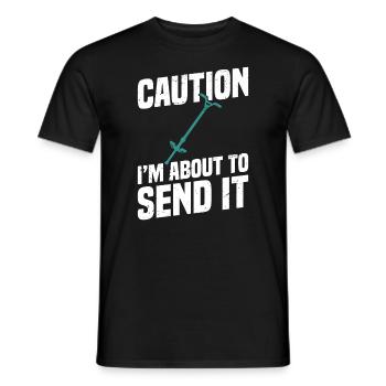 Pogo-stick Attention, I'll send it right away - Men's T-Shirt - black - Front - AI Model Male 178 light (178cm)