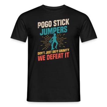 Pogo-stick jumpers defy not only the - Men's T-Shirt - black - Front - AI Model Male 178 light (178cm)