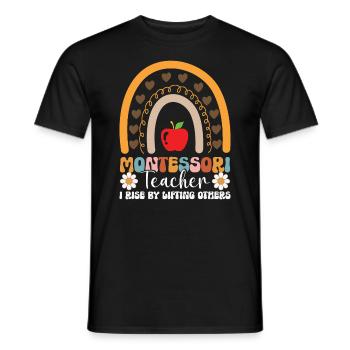 Prof Montessori par laquelle je me lève - T-shirt homme - noir - Devant - AI Model Male 178 light (178cm)
