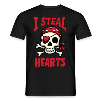 pirate skull - Men's T-Shirt - black - Front - AI Model Male 178 light (178cm)