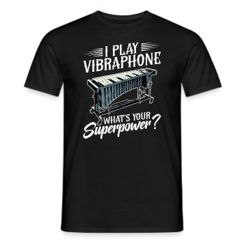 I play vibraphone, what's your superpower? - Men's T-Shirt - black - Front - AI Model Male 178 light (178cm)