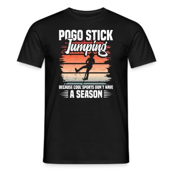 Pogo-stick jumping, because cool sports don't - Men's T-Shirt - black - Front - AI Model Male 178 light (178cm)