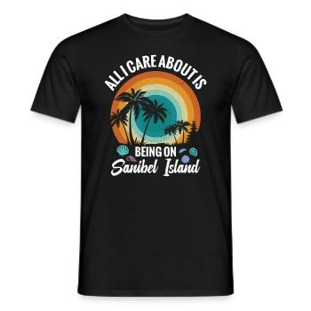 Tout ce qui m’intéresse, c’est d’être sur Sanibel - T-shirt homme - noir - Devant - AI Model Male 178 light (178cm)